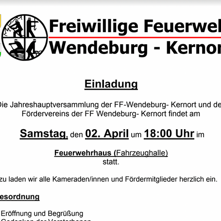 Einladung zur JHV am 2. April 2022
