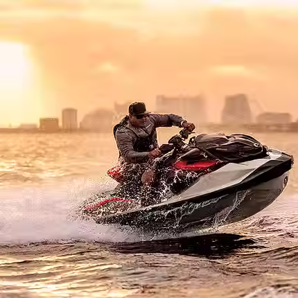 Seadoo blasting across bay