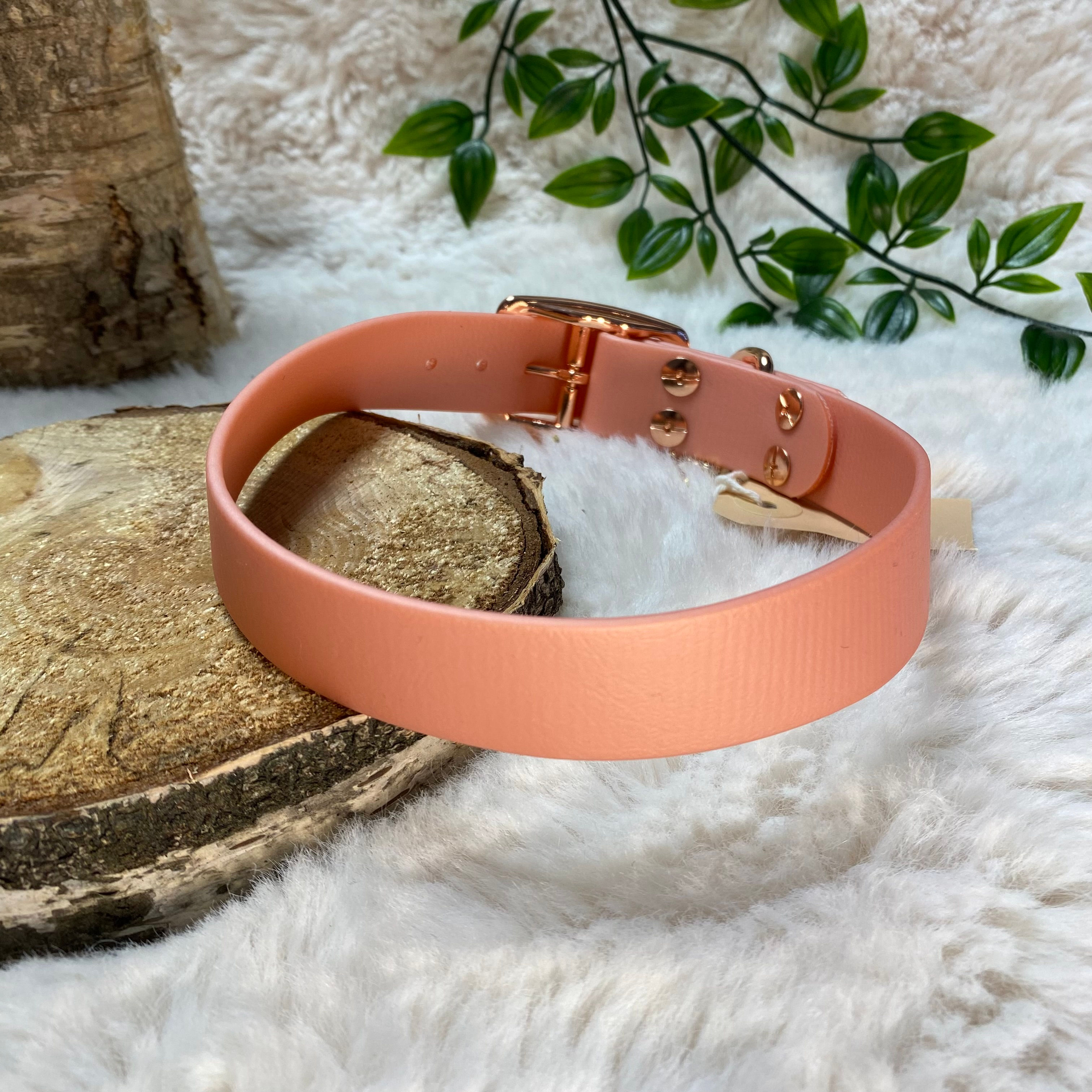 Halsband "Biothane Rosegold  & Rose M"