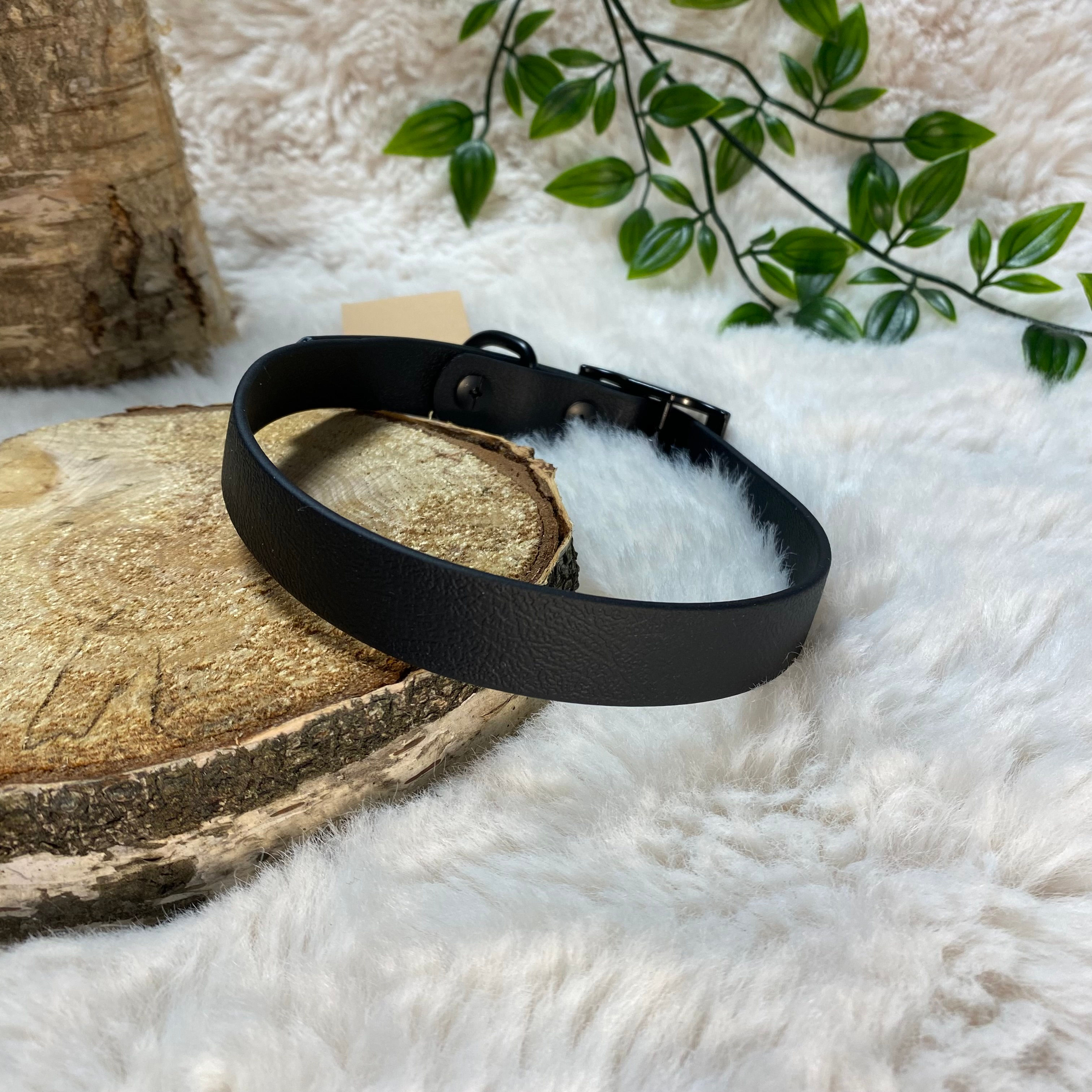 Halsband "Biothane Schwarz & Schwarz M"