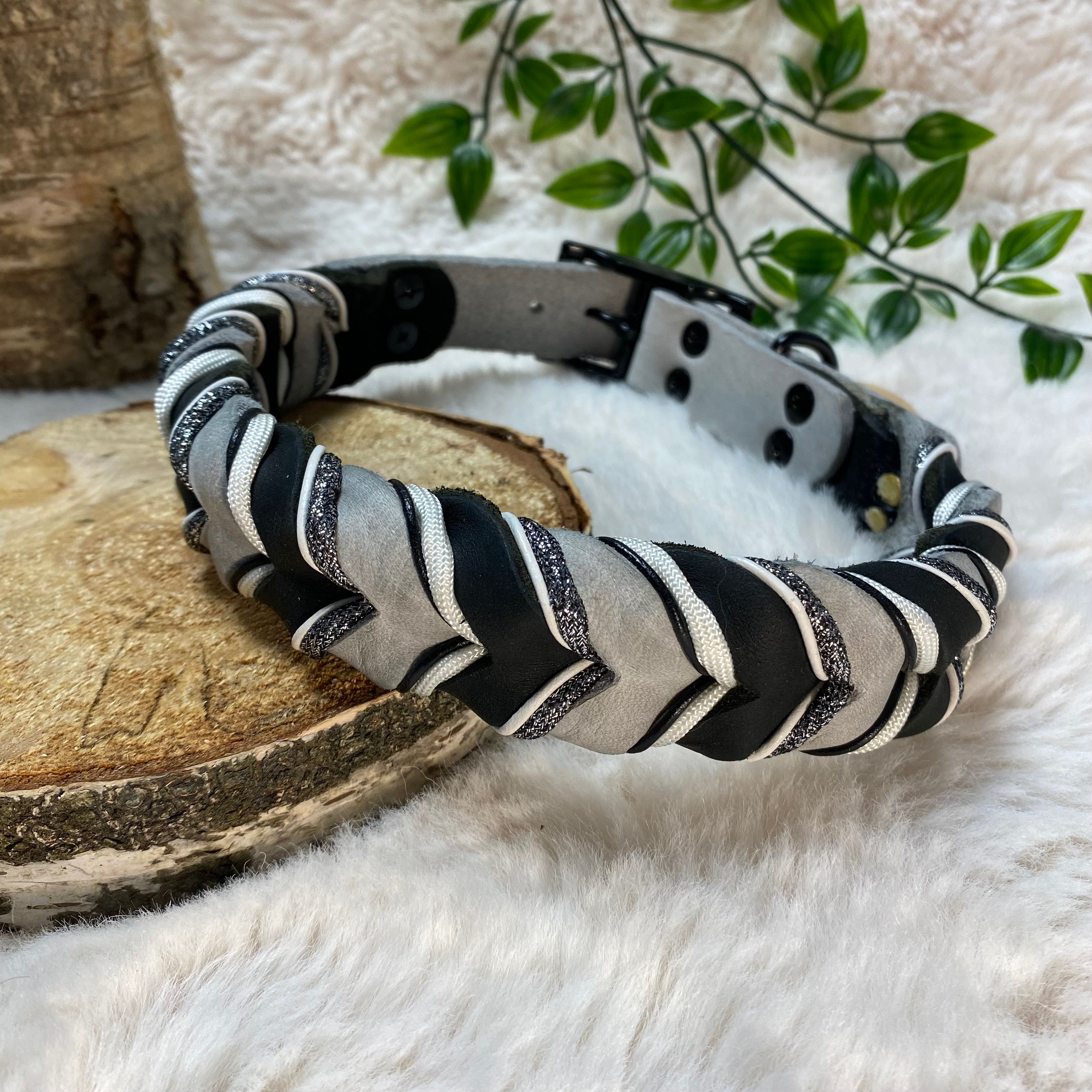 Hasband "Leder - Hellgrau & Schwarz"