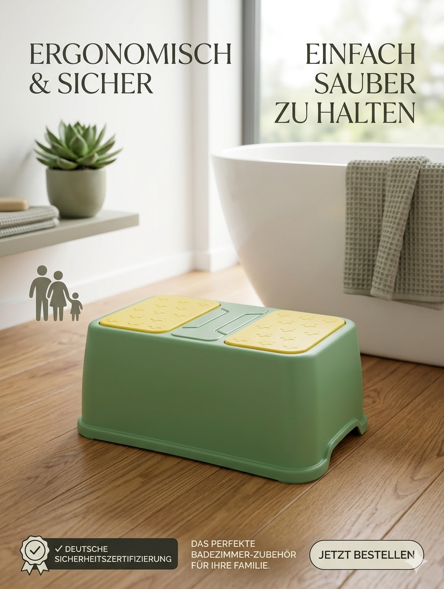 Badabulle Kinderhocker – Sicher & Bequem- grün-Neu