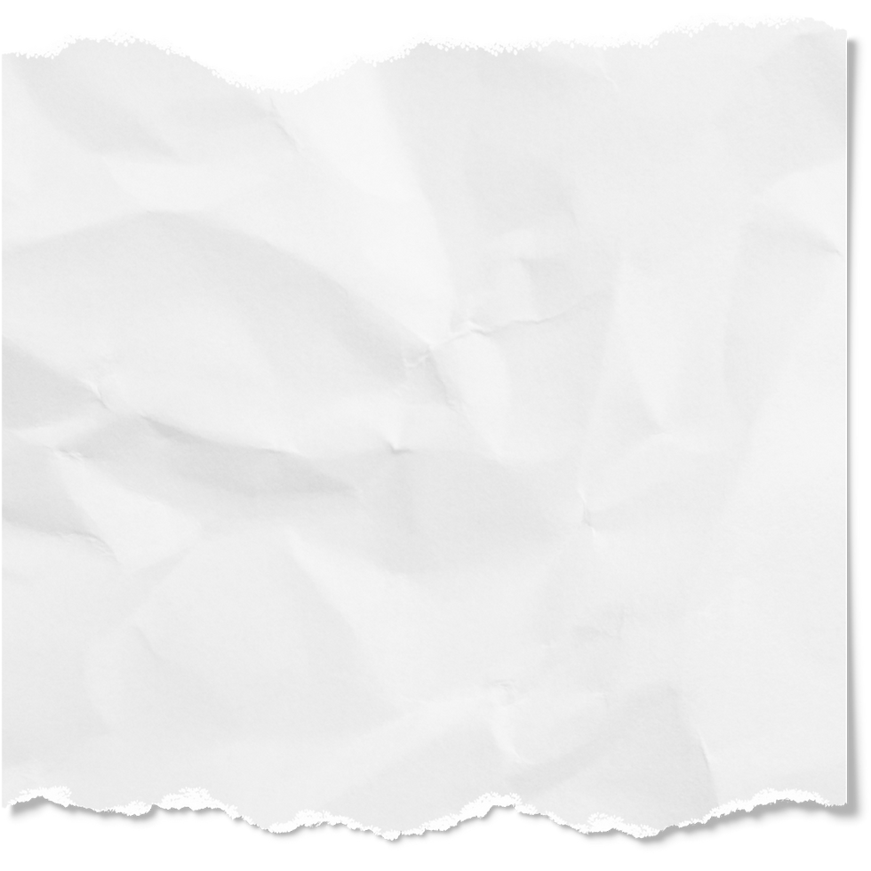 White crumpled paper texture with torn edges, often used as a background or overlay for graphic design projects.
