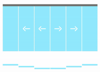 Syncronized telescoping sliding doors for room divisions and doorways with fixed glass.gif