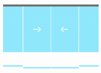 Syncronized sliding doors for room division and doorways with fixed glass.gif