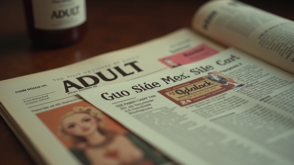 Close-up view of a vintage adult magazine with a loyalty card beside it