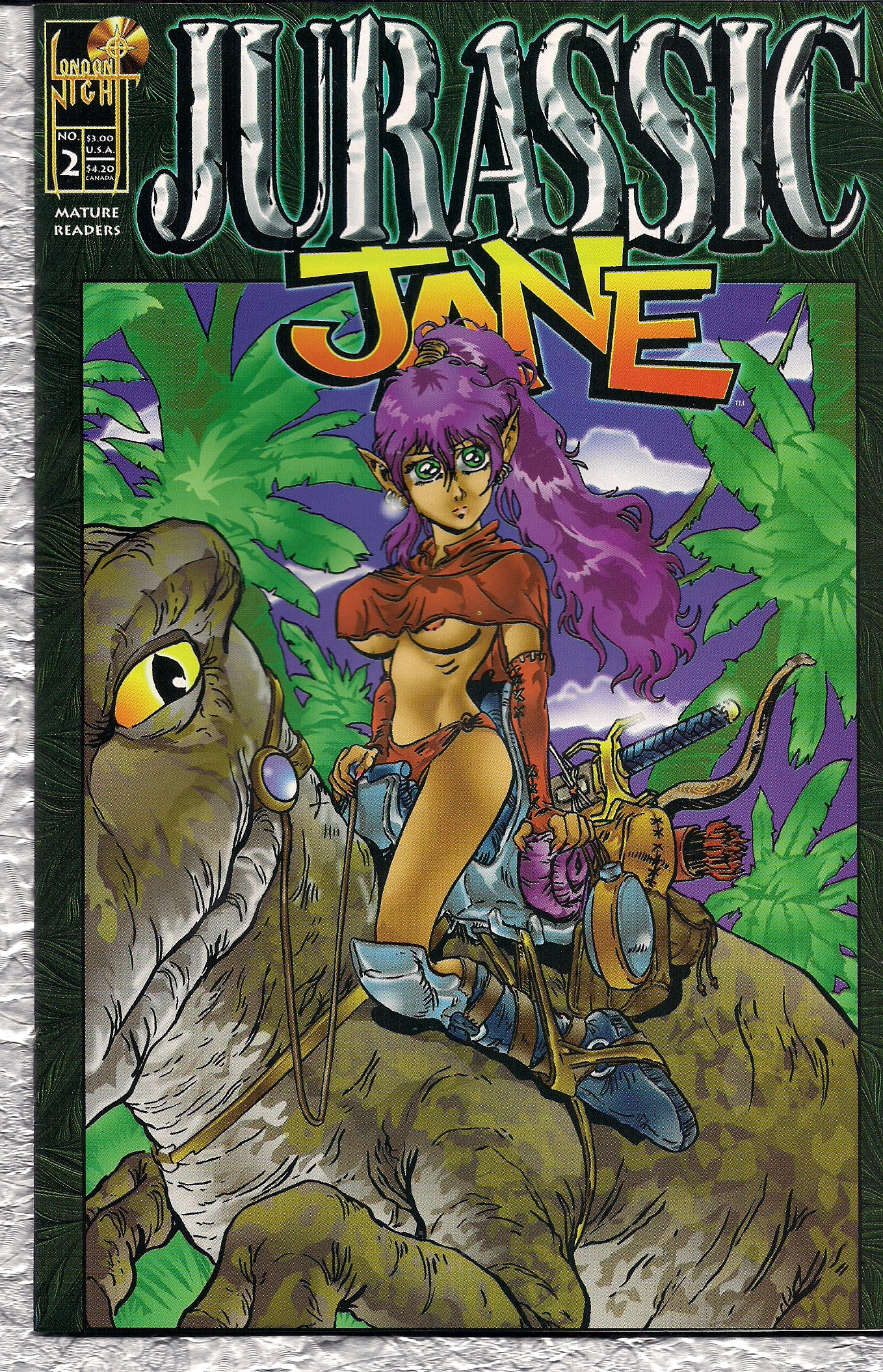LONDON NIGHT~JURASSIC JANE~NO.2~RARE~ILLUSTRATED~ADULT COMIX!~