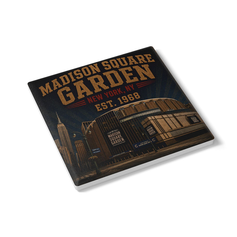 Thumbnail: Madison Square Garden retro poster Ceramic Coaster | New York NY EST. 1968