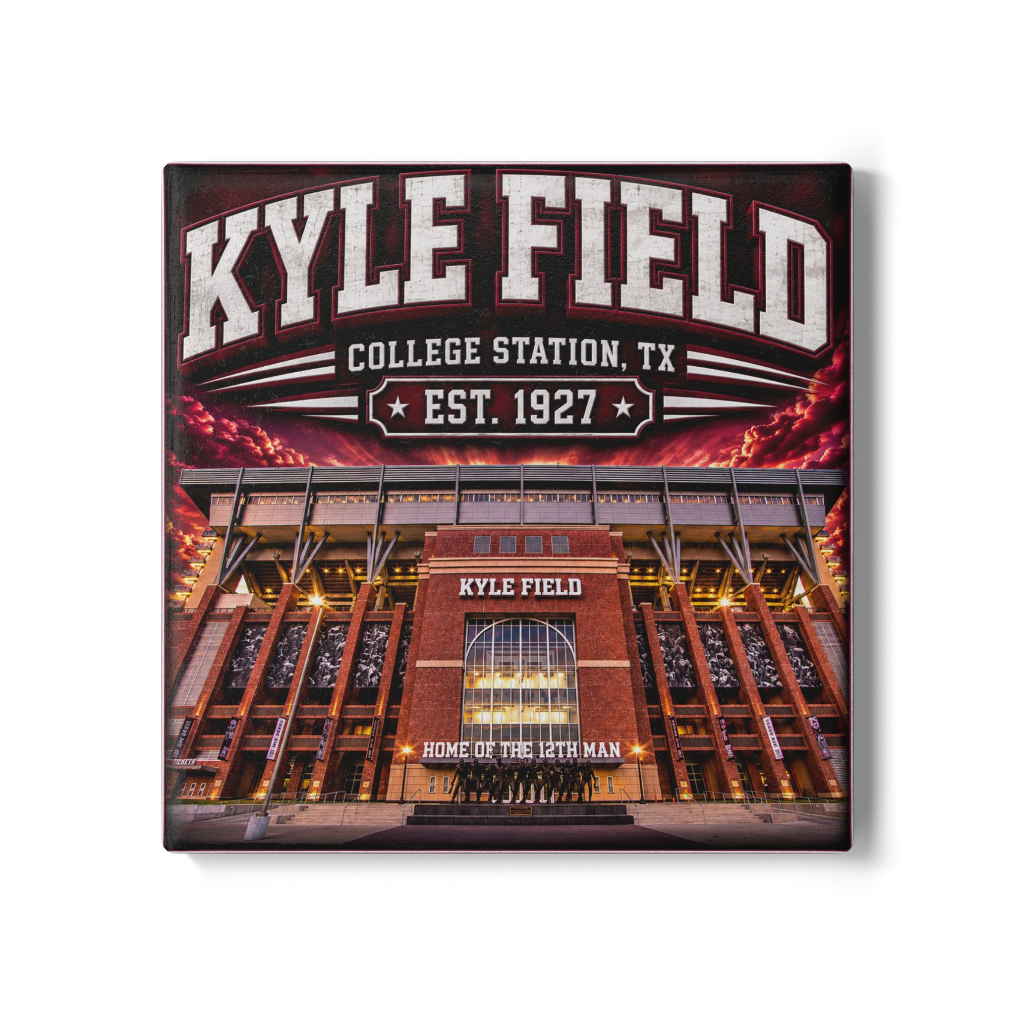 Kyle Field stadium photo Ceramic Coaster | College Station TX, Aggie football