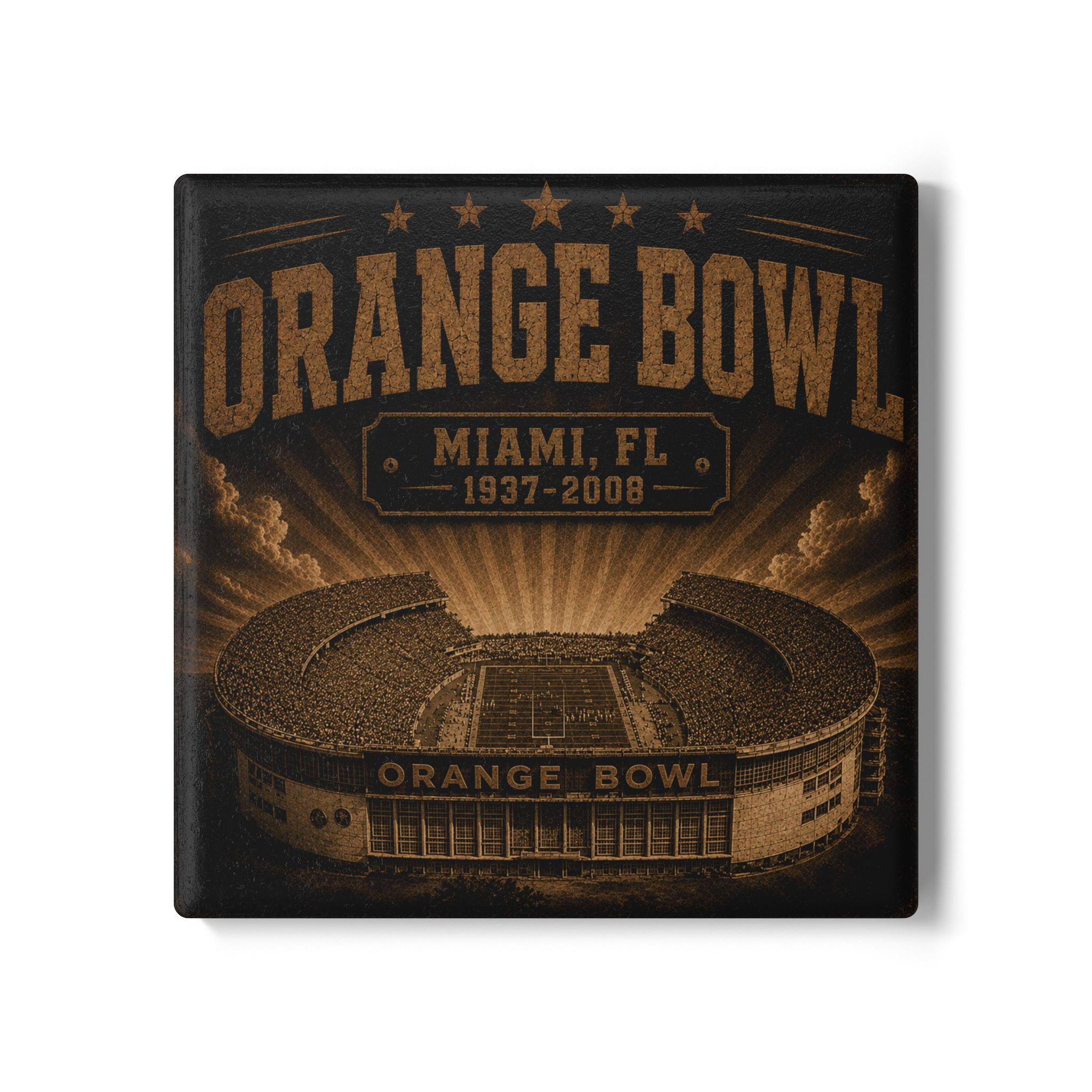 Orange Bowl Stadium ceramic coaster | Miami FL 1937-2008 vintage sports