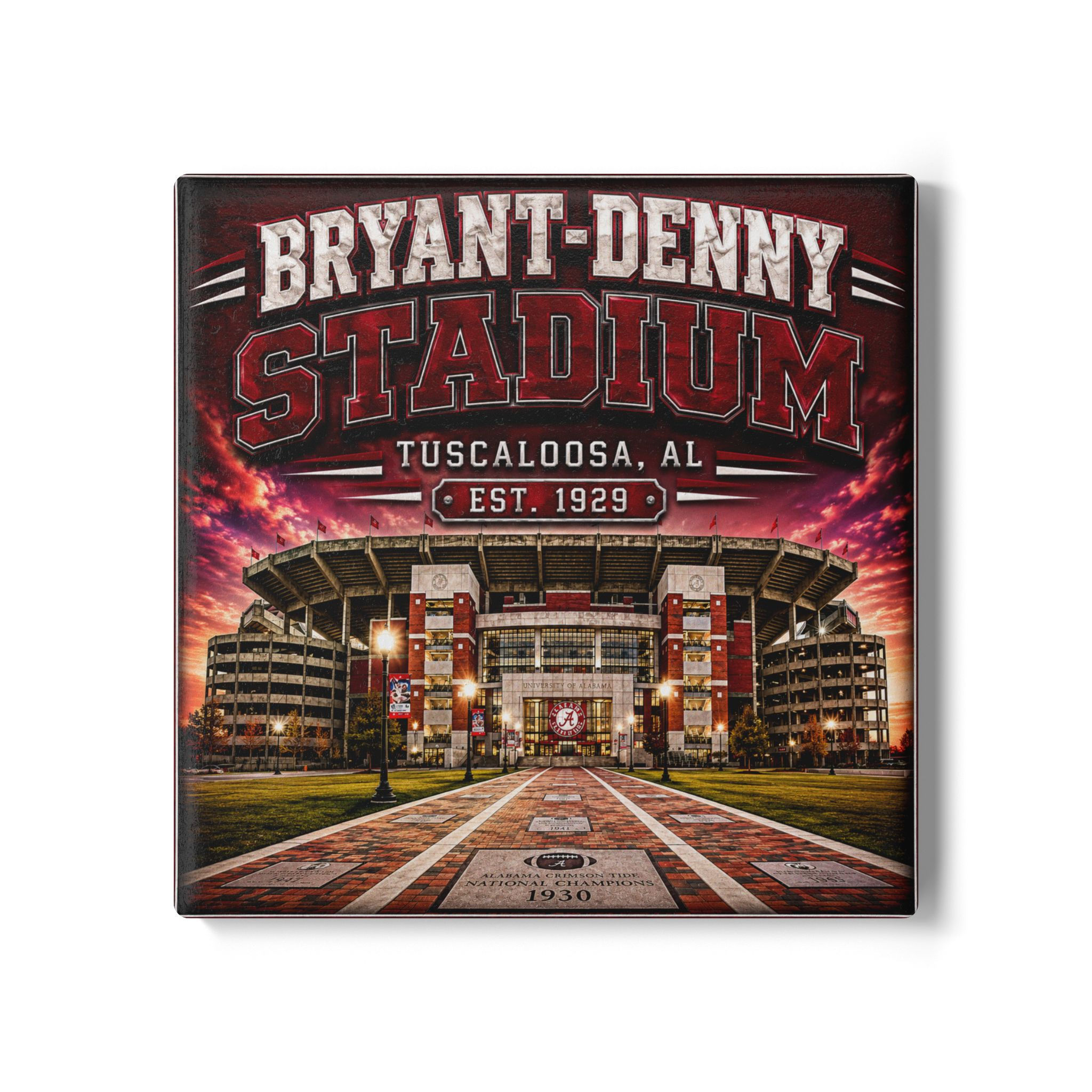 Bryant-Denny Stadium Ceramic Coaster Tuscaloosa AL Stadium Drink Coaster