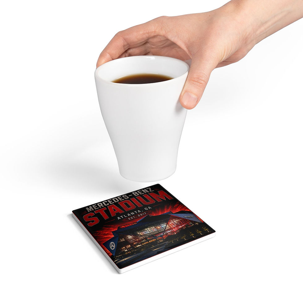 Thumbnail: Mercedes-Benz Stadium Atlanta Coaster | Stadium Night Skyline Ceramic Coaster
