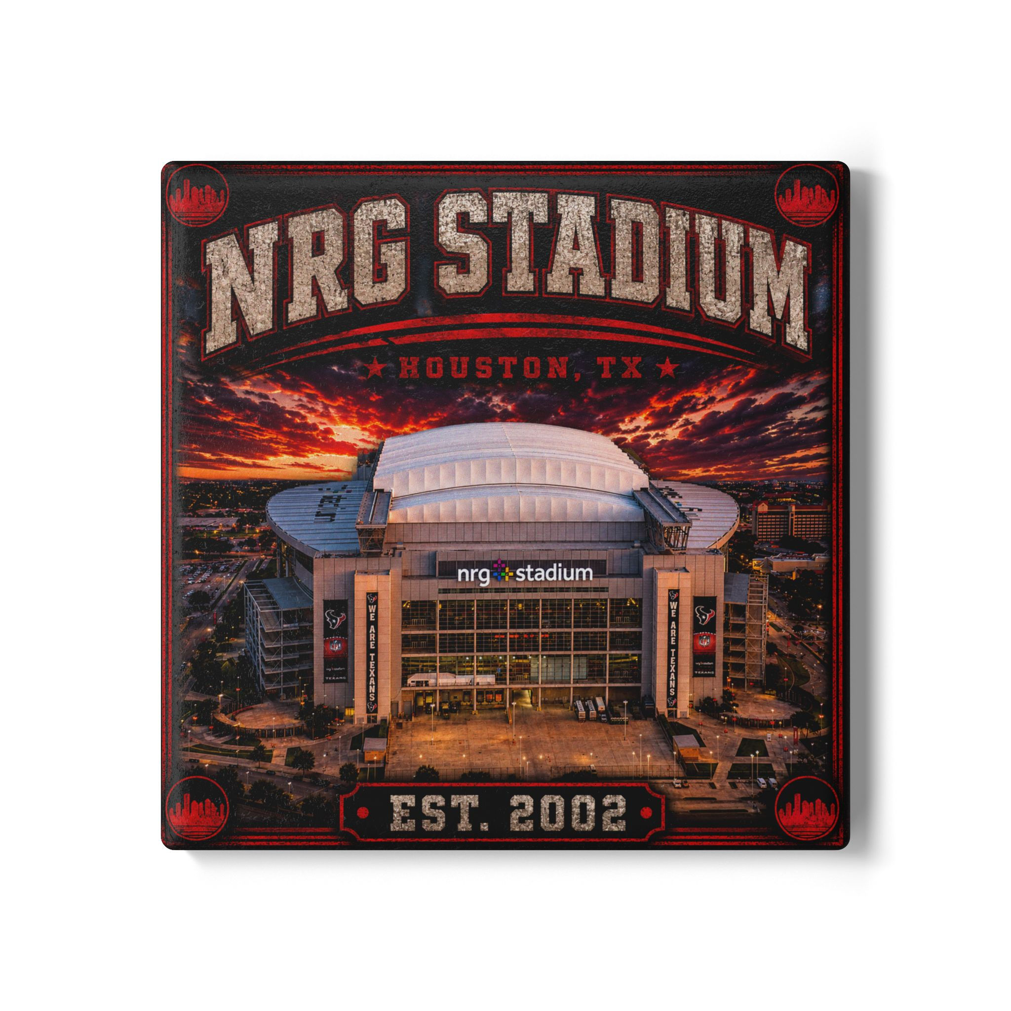 NRG Stadium Houston TX Ceramic Coaster | Est. 2002 Stadium Photo Coaster