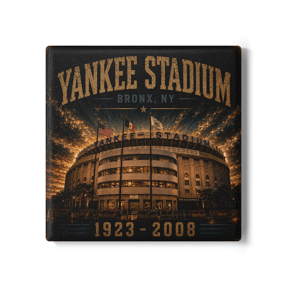 Thumbnail: Yankee Stadium 1923-2008 Ceramic Coaster | Bronx NY Vintage Stadium Art