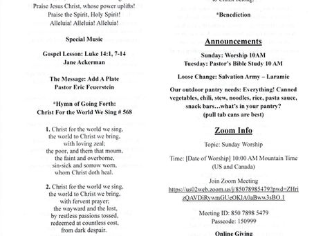 Worship Bulletin 08.31.2025