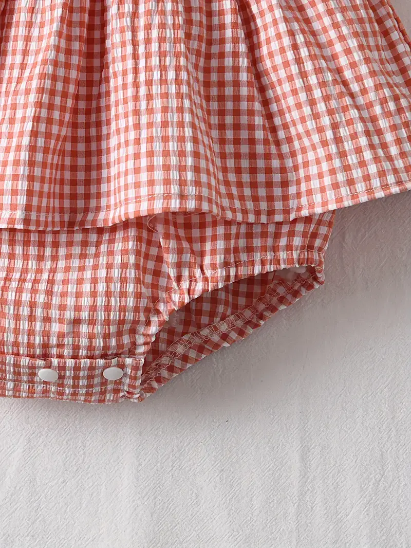 Thumbnail: Pink Gingham Peplum Romper