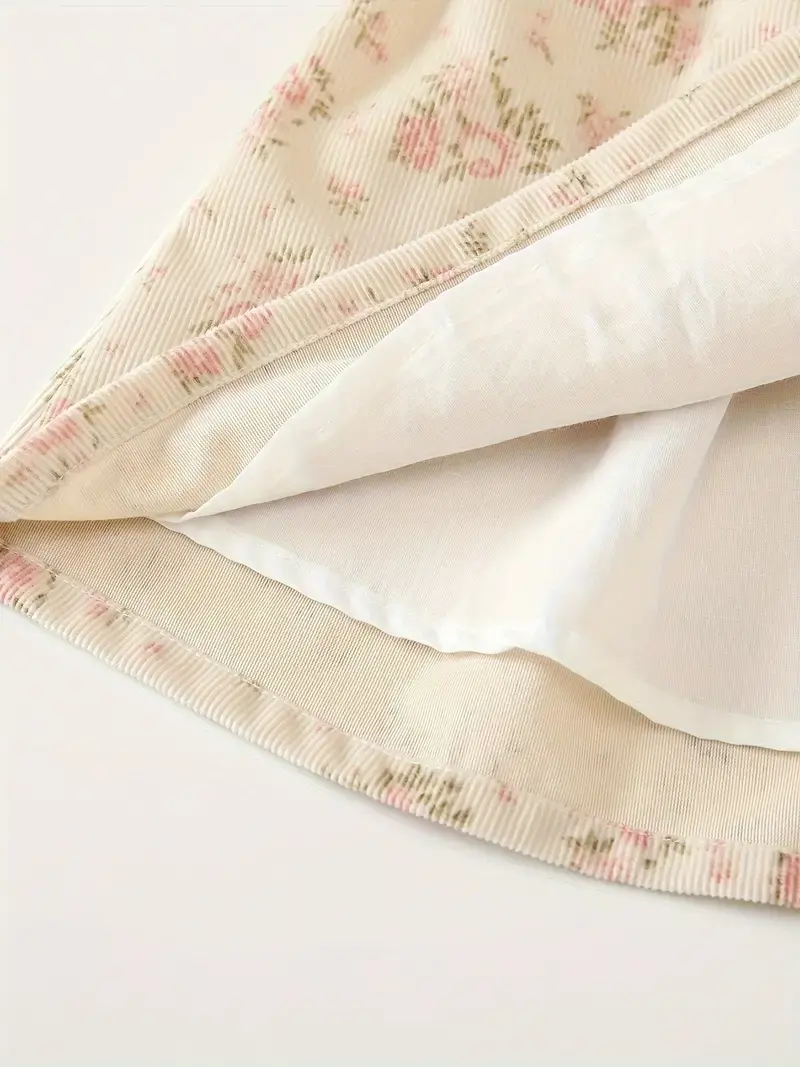 Thumbnail: Floral Fleece Lined Dress With Heaband