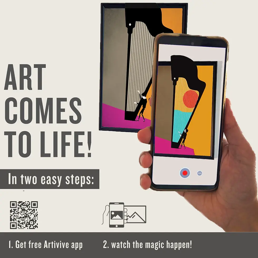 Thumbnail: Interactive AR harp artwork with soft geometric design and warm, ethereal colors – perfect for classical music lovers.