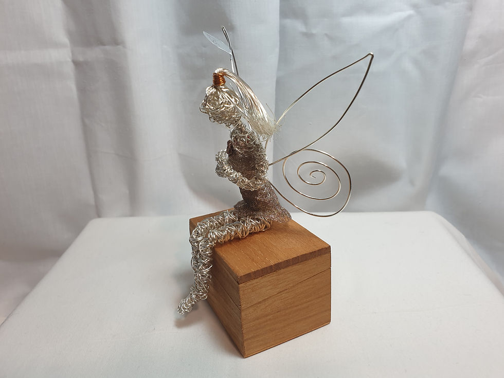 Thumbnail: Jo - Avebury Faeries - Handmade silver plated wire sculpture