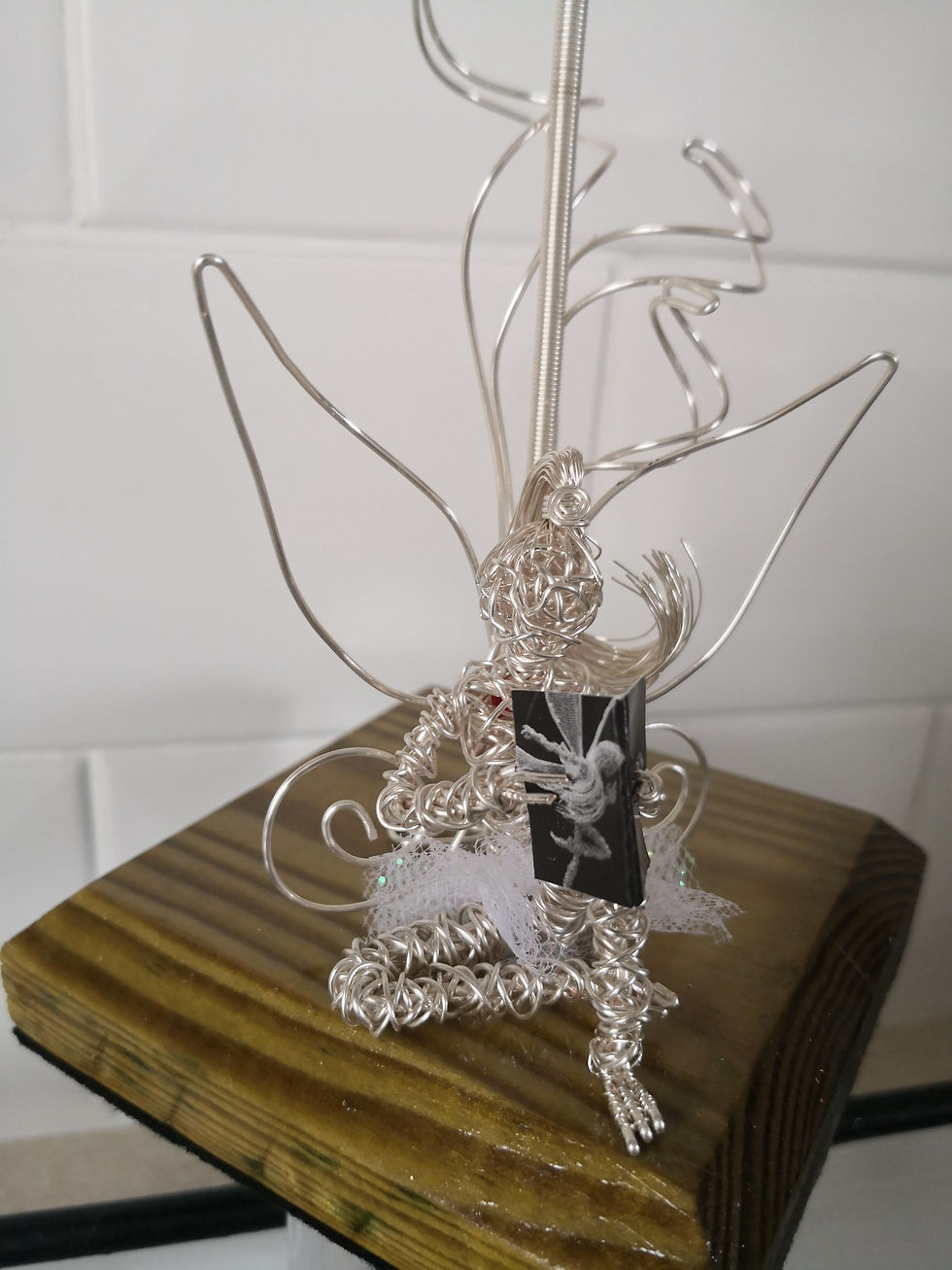 Thumbnail: Dandelion and Faerie Wire Sculpture Handmade Ornament Military