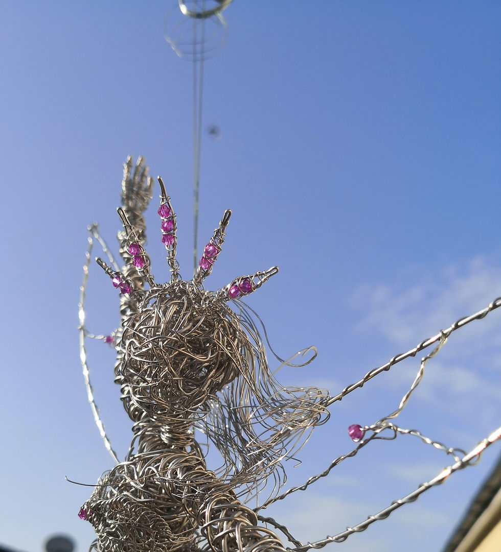 Thumbnail: Handmade stainless steel Wire Fairy sculpture ornament