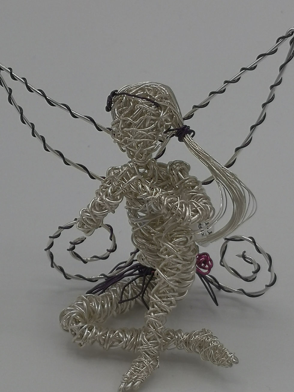 Thumbnail: Handmade Silver plated wire sculpture - Wire Fairy Tisha