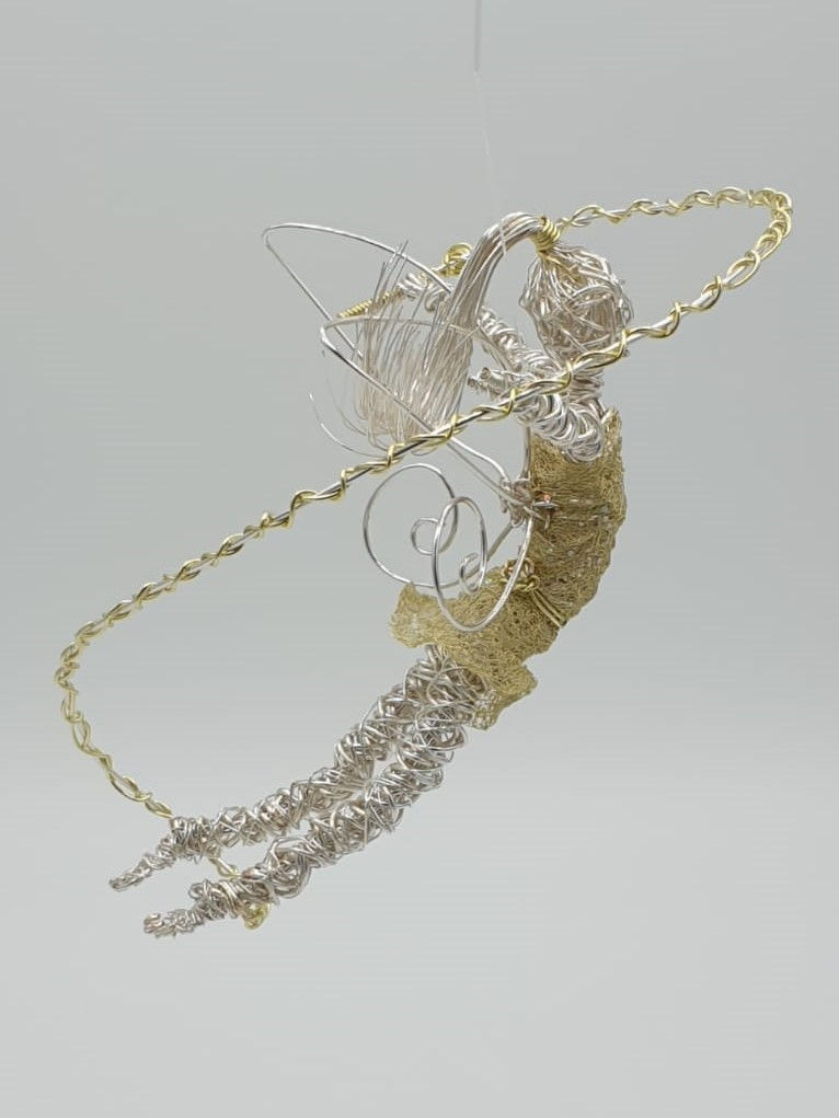 Thumbnail: Handmade Wire Fairy Dancer sculpture ornament
