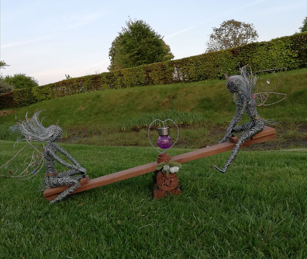 Thumbnail: Hazel & Rowan - Outdoor Wire Sculpture - Avebury Faeries
