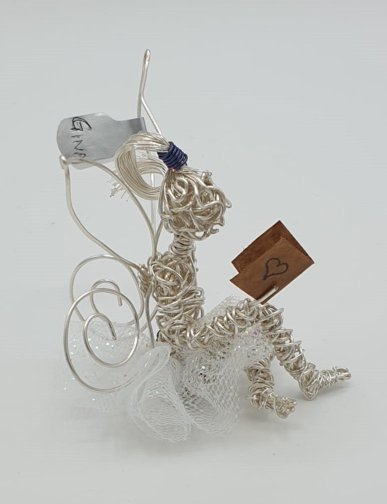 Thumbnail: Handmade Wire Fairy sculpture ornament