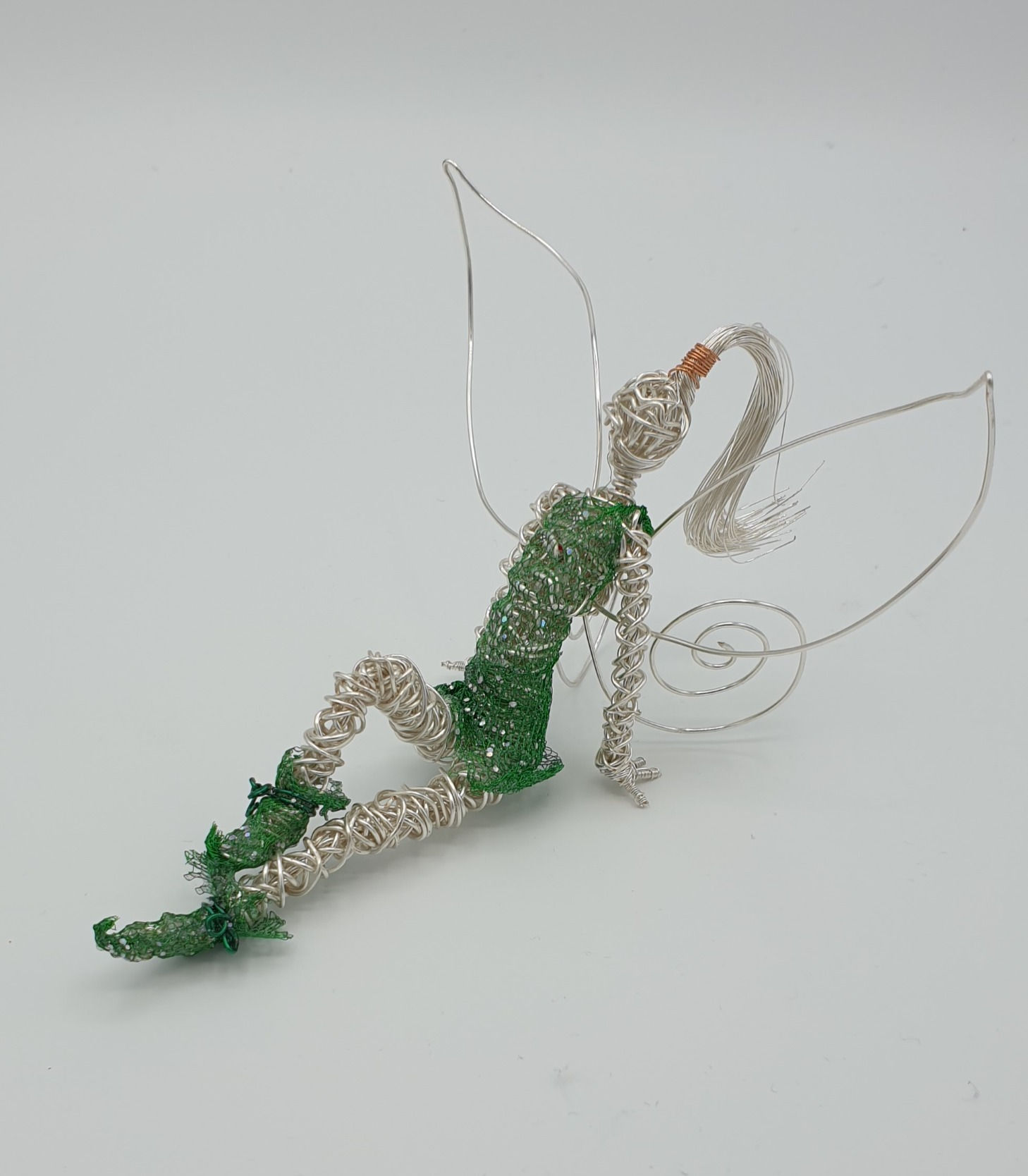 Gretchen - Avebury Faeries - Handmade silver plated wire sculpture