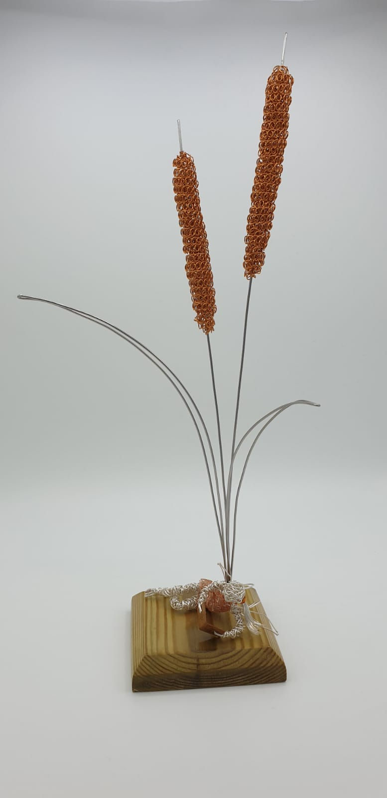 Thumbnail: Handmade Stainless Steel Bullrush and Fairy Ornament sculpture