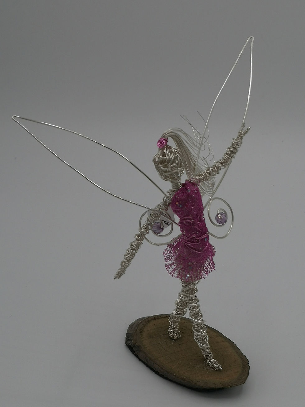 Thumbnail: Handmade Fairy - Peony - wire sculpture ornament