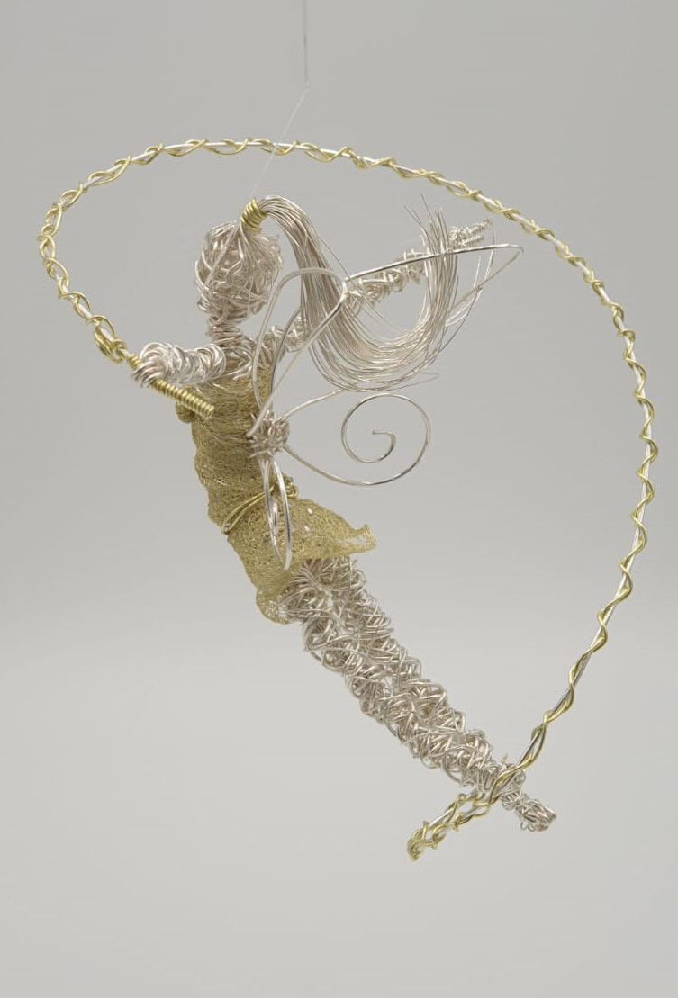 Thumbnail: Handmade Wire Fairy Dancer sculpture ornament