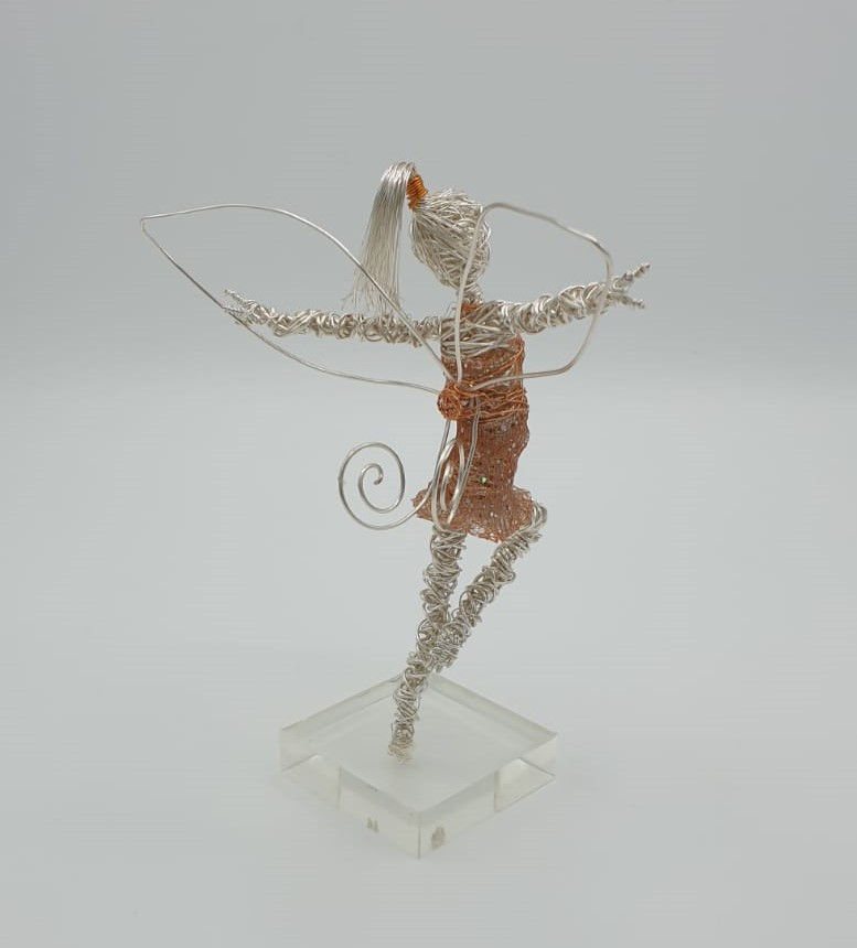 Thumbnail: Handmade Silver plated standing fairy with resin stand