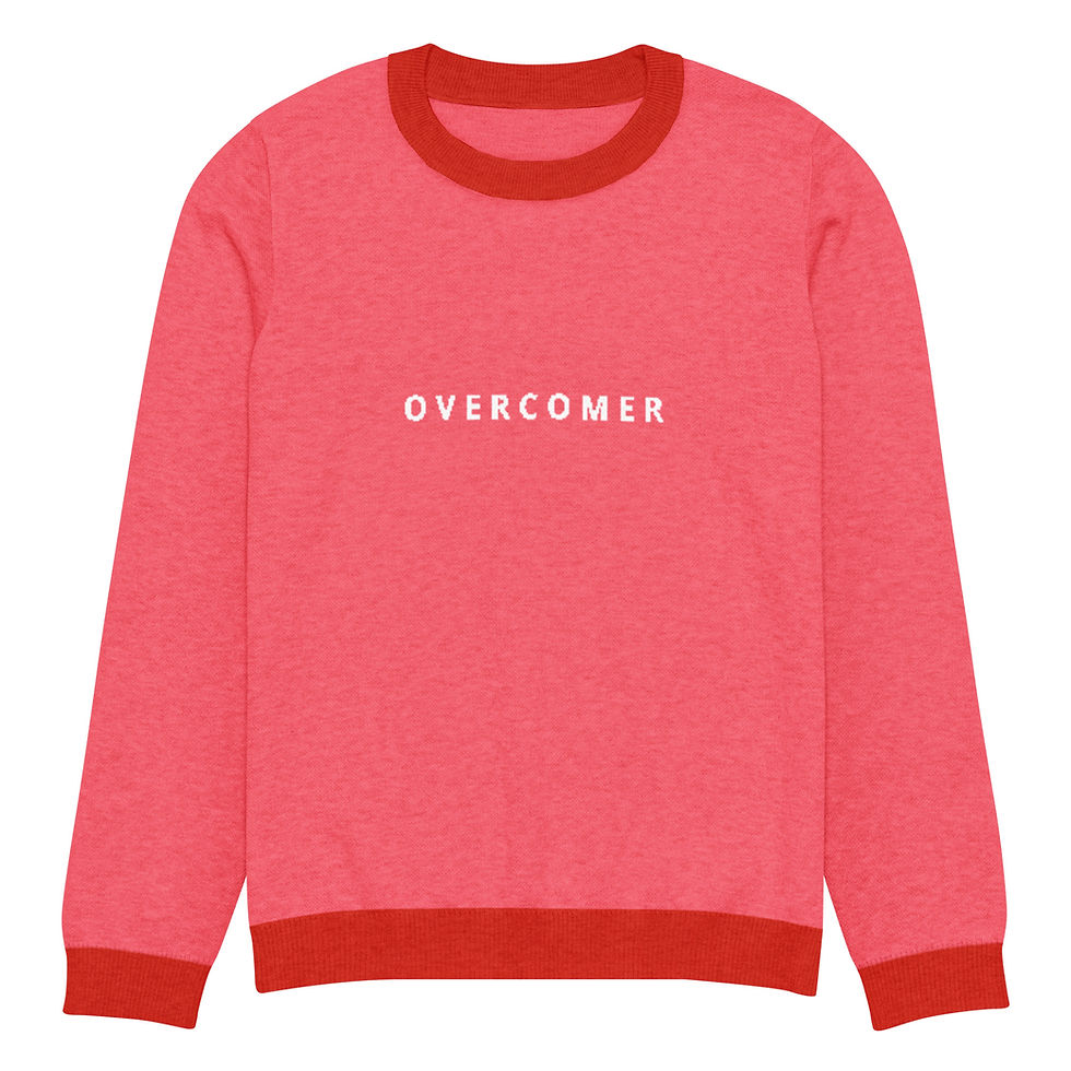 Thumbnail: Love Day Overcomer Knitted crew neck sweater