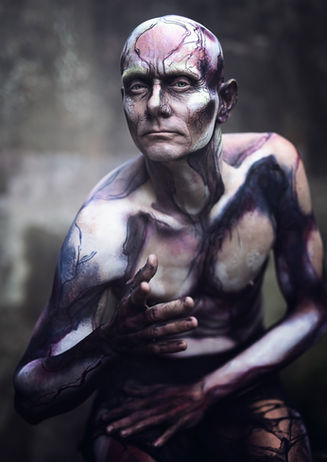alternative body painting iron faces dark art body art 