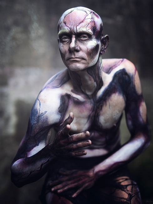 alternative bodypainting iron faces dark art body art 