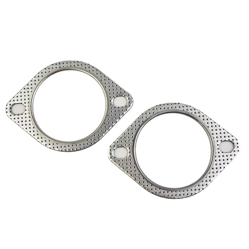 2 x Exhaust Gasket 2 Bolt Hole 3" inch 76mm For Subaru Impreza WRX STi