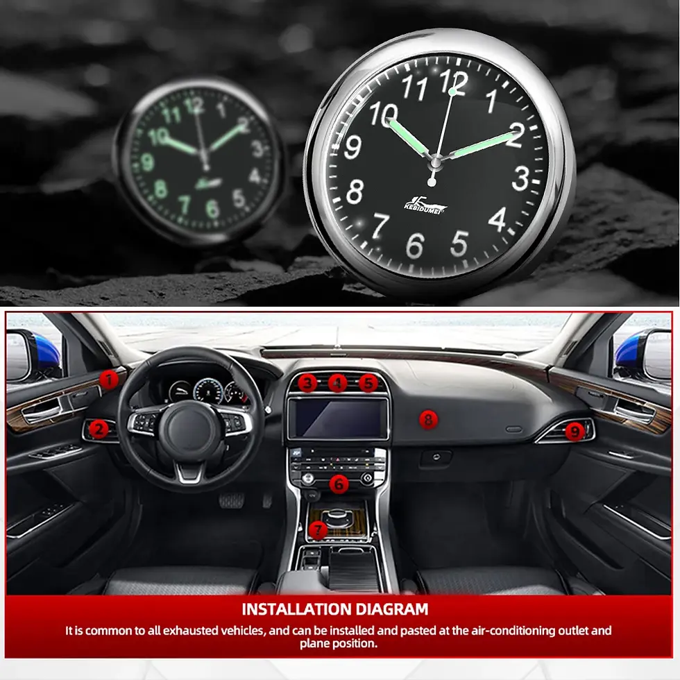 Thumbnail: 40mm Universal Stick-On Silver Watch Clock With Luminous Pointer - NO.2