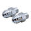 Thumbnail: 2 x AN -6 AN6 AN 06 to 1/8" NPT Straight Adaptor - Silver