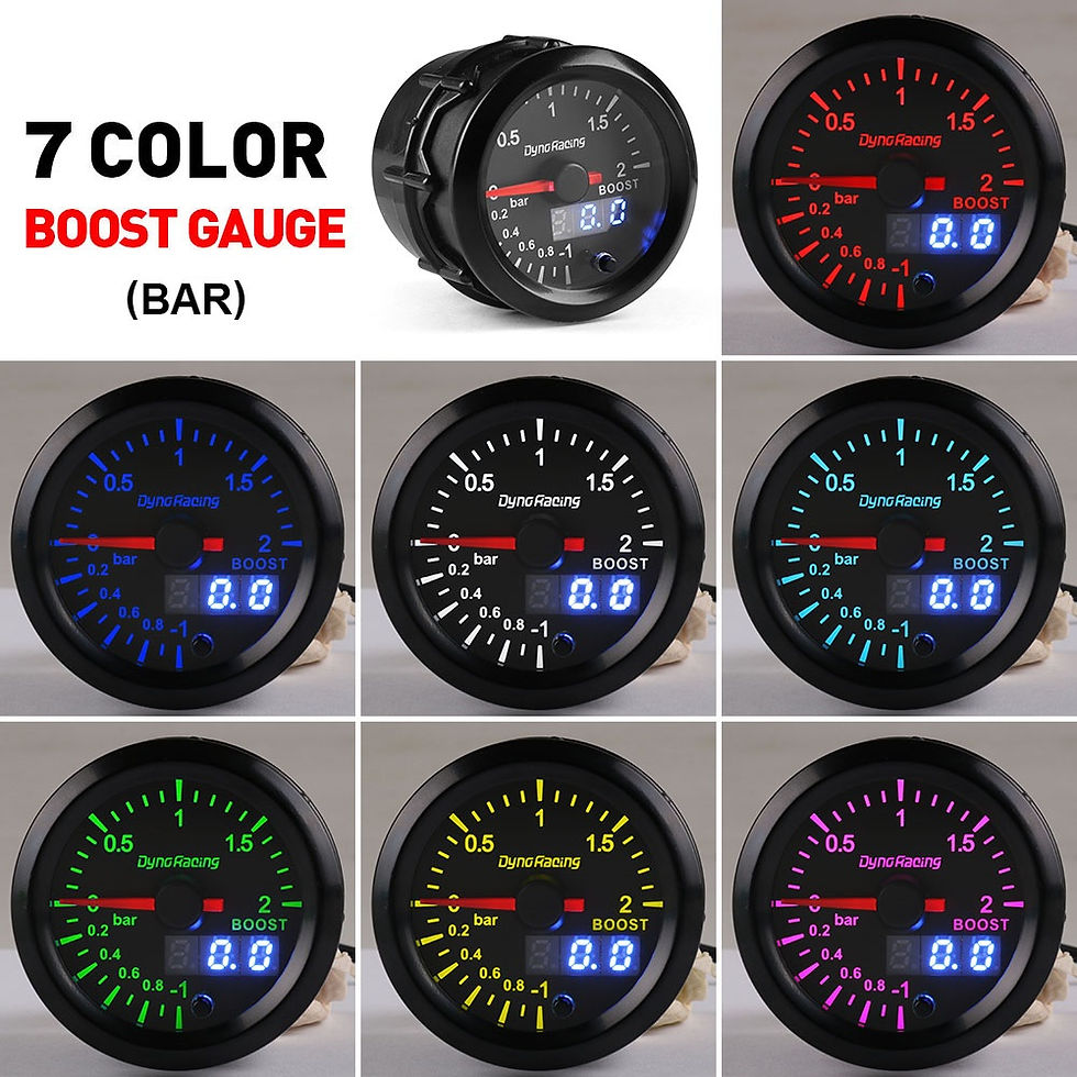 Thumbnail: 52mm Dual Display Digital 7 Colour LED Gauge - Boost BAR