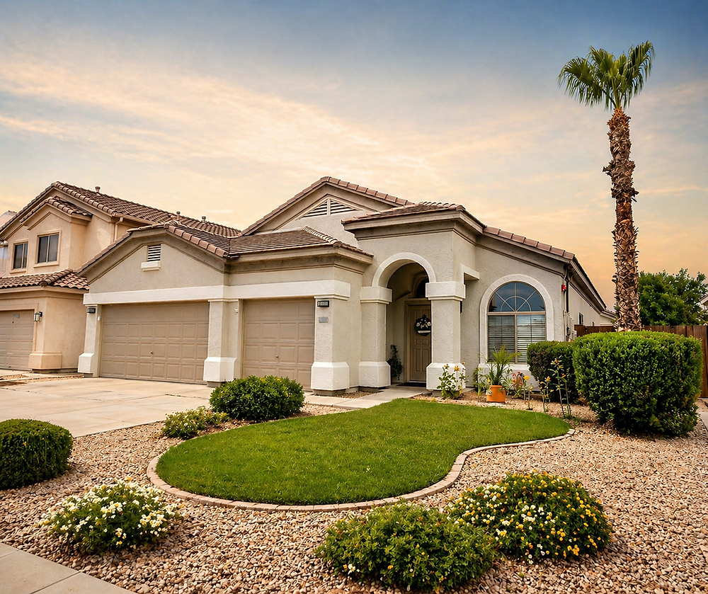 Exterior photo of one of the actual residence homes.