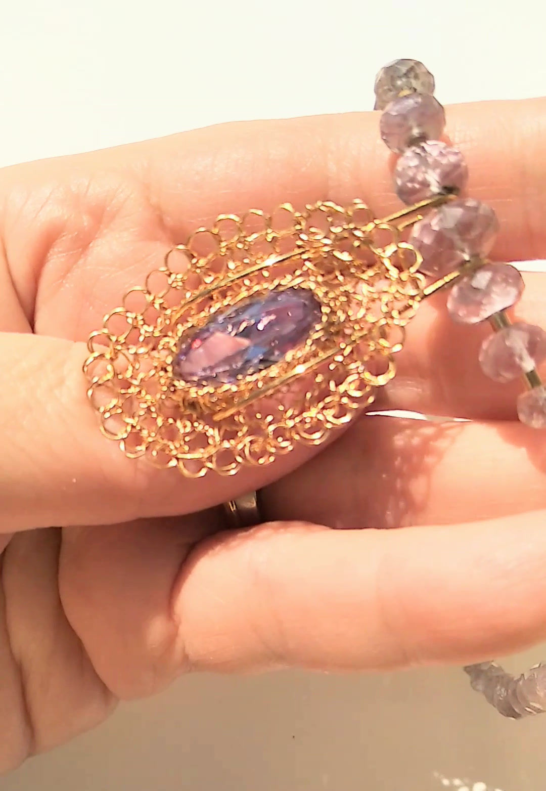 B100. Pandantiv ametist roz din colectie personala