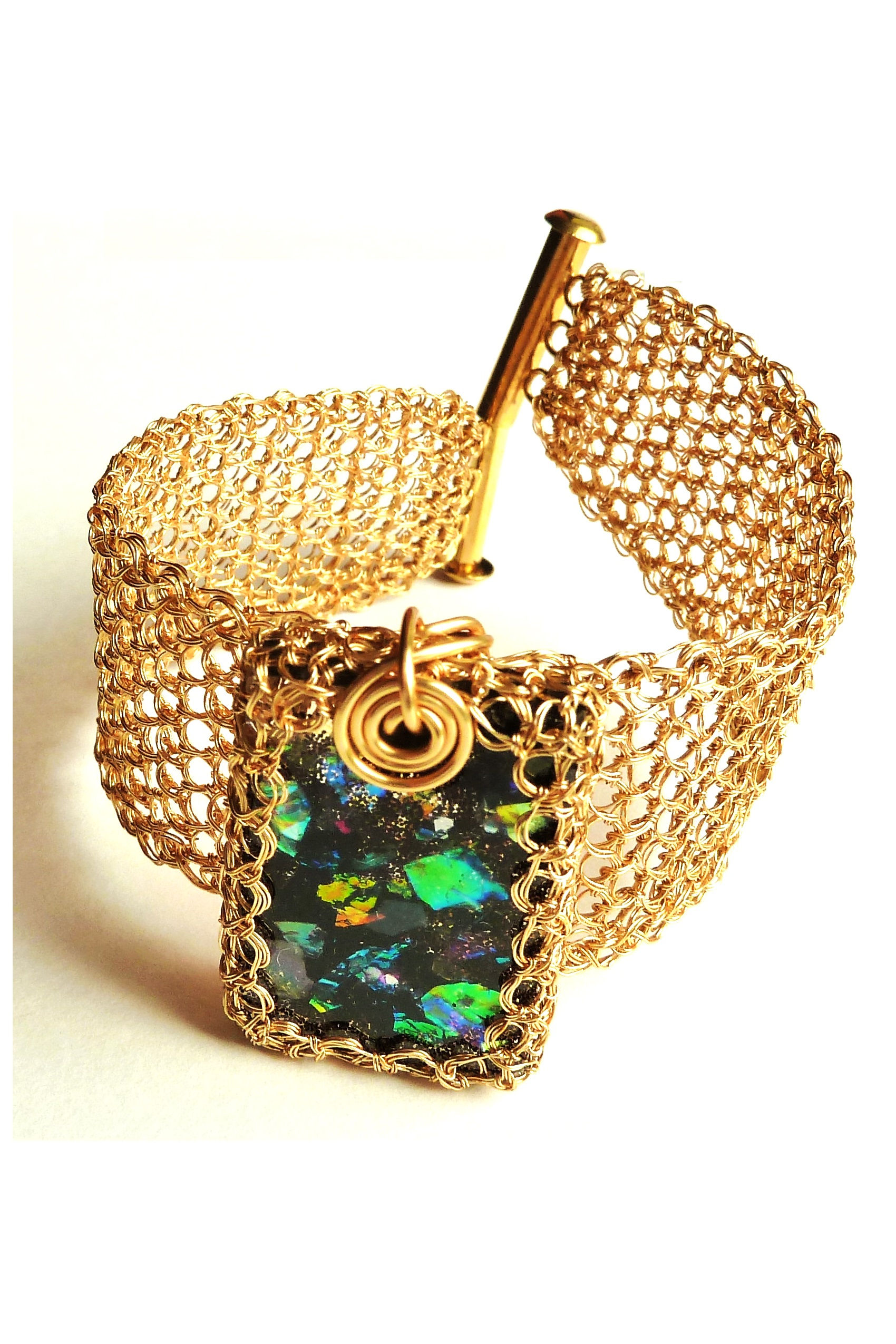 B57a. Bratara epoxy-opal pe dreptunghi