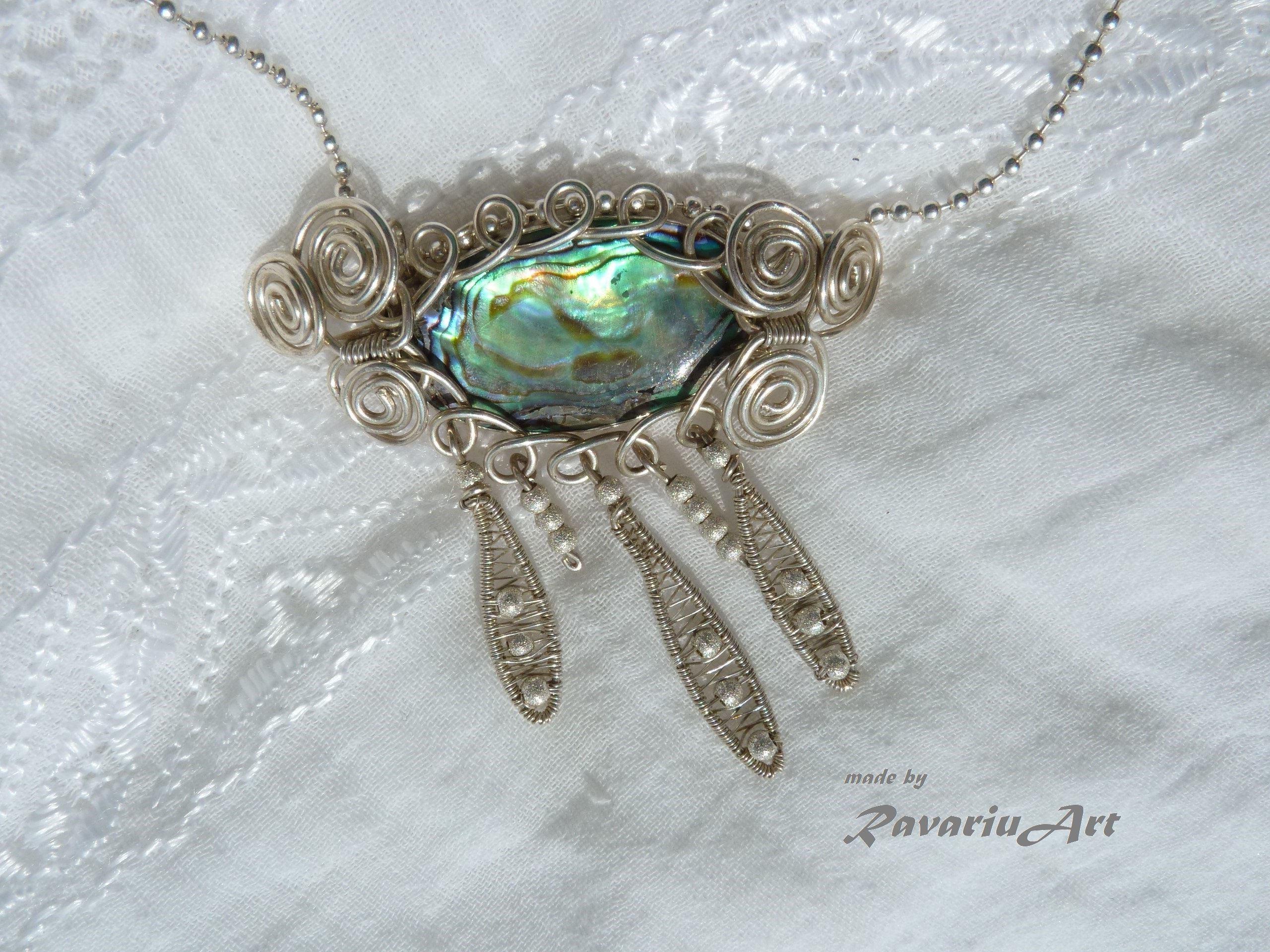 B165. Pandantiv-colier de factura antica - Vis Dacic. Bijuterie de autor