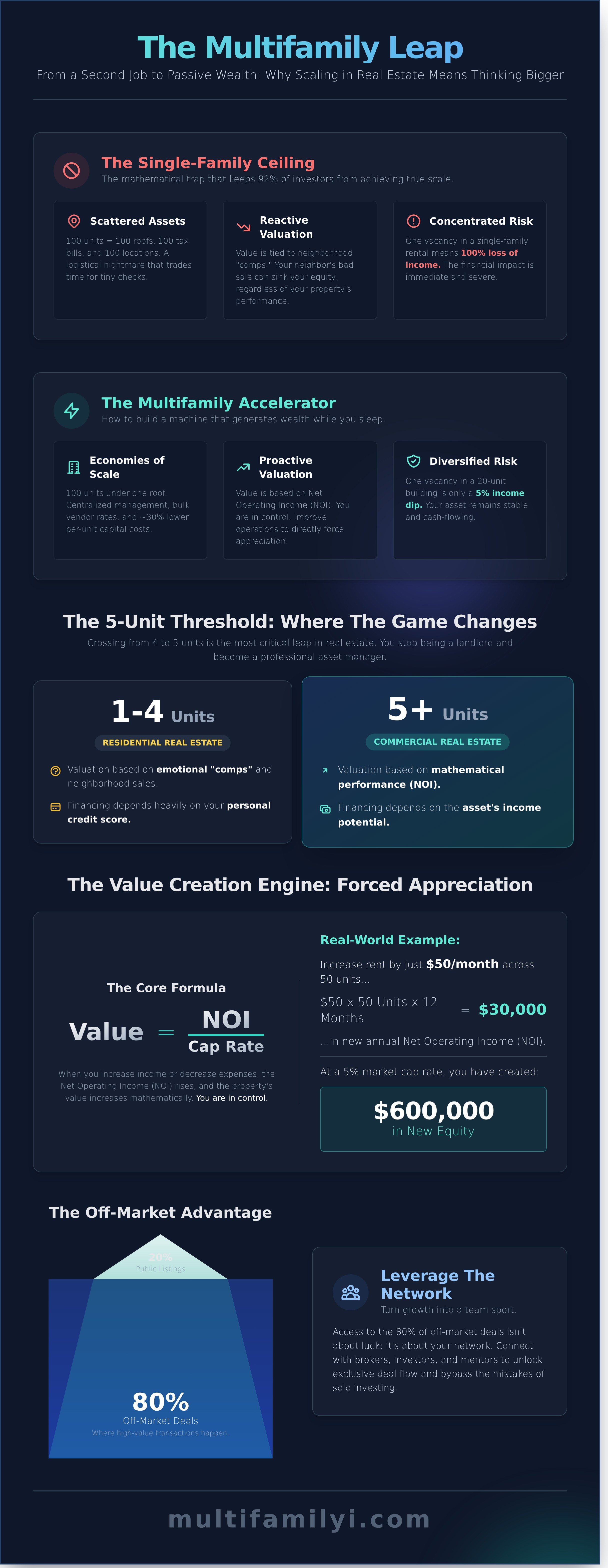 Multi family real estate investing infographic - visual guide
