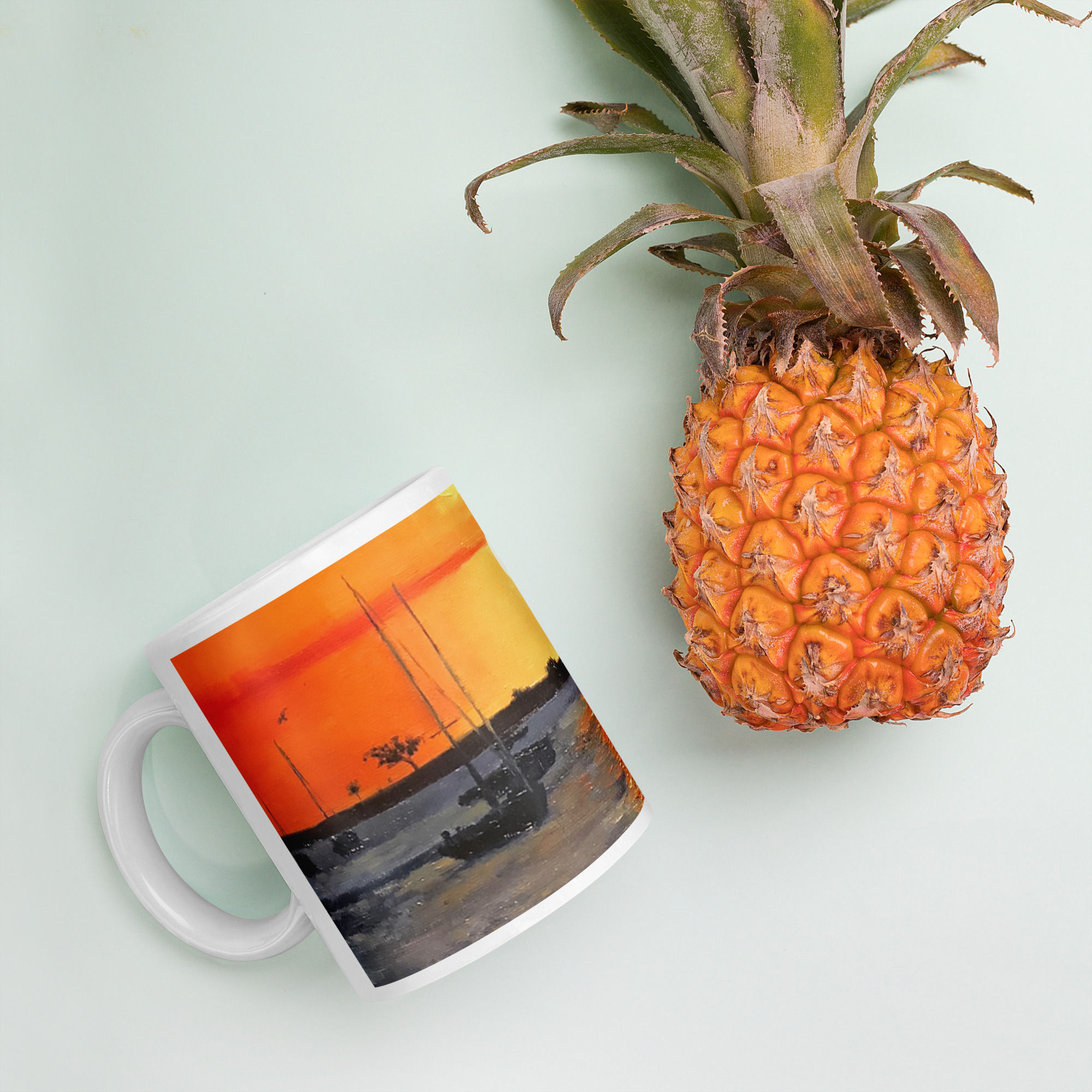 'Caribbean Orange' by Artist, Kim Anderson | White Glossy Mug