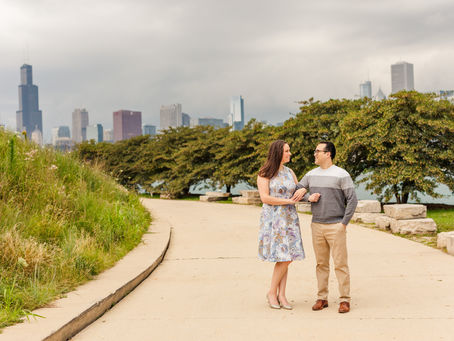 Chicago Skyline Storm Summer Engagement Session | Jessica & Jorge