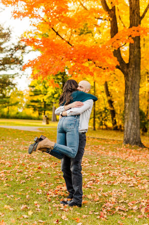 Fall leaves engagement