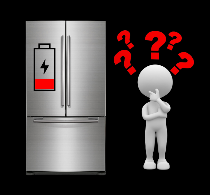Confused man with dead battery from RV refrigerator